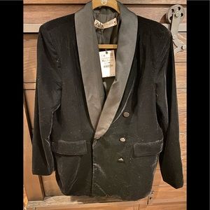 Zara crushed velvet blazer NWT button up size xl